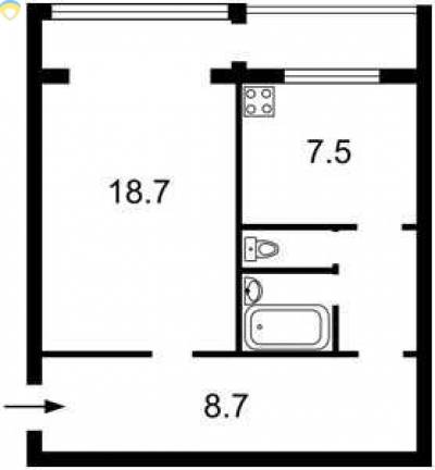 42.3 кв. м., Подольский, 