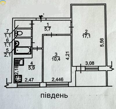 46 кв. м., Шевченковский, 