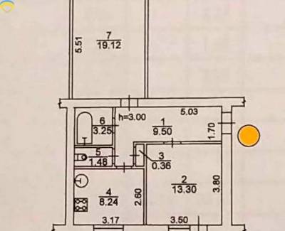 2-комн., 56 кв. м., Днепровский, 