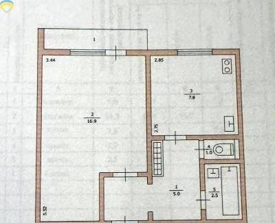 1-комн., 34 кв. м., Днепровский, 