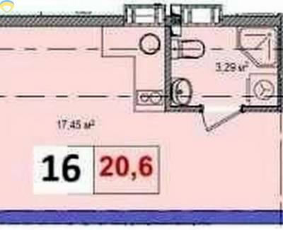 1-комн., 20.6 кв. м., Соломенский, 