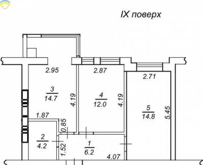 2-комн., 52.7 кв. м., 