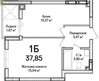 1-комн., 37.45 кв. м., 