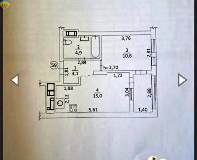 1-комн., 39 кв. м., Шевченківський, 