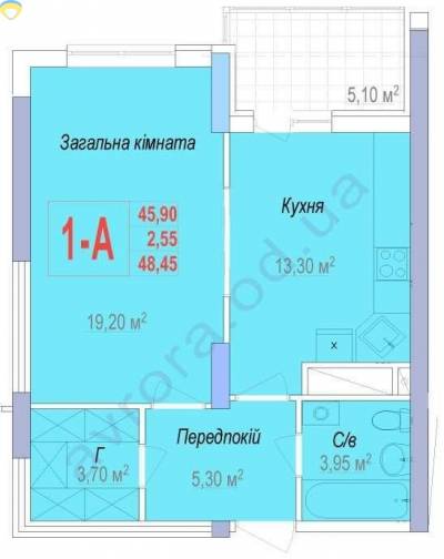 1-комн., 48.45 кв. м., Героев Крут (Валентины Терешковой), Черемушки, Хаджибейский (Малиновский), Одесса