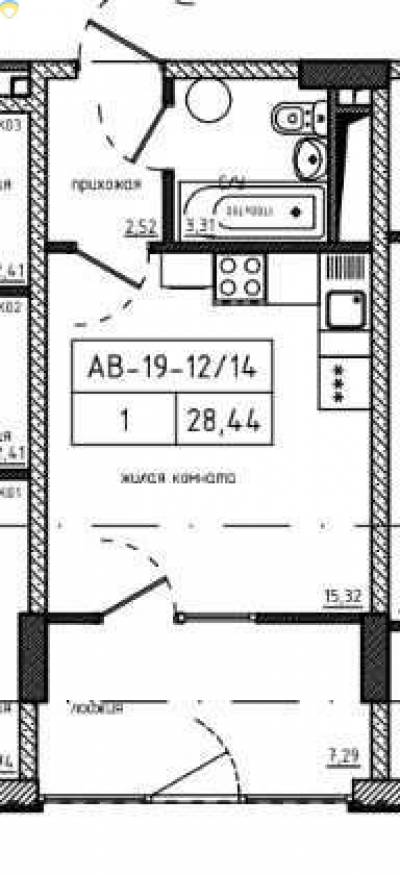 Продажаквартиры1-комн.,28.44кв.м.,Спрейса,Авангард,Хаджибейский(Малиновский),