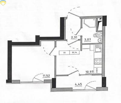 1-комн., 32 кв. м., Спрейса, Авангард, Одеський (Овидиопольский), 