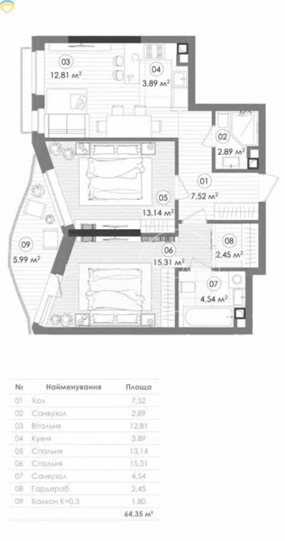 2-комн., 63 кв. м., Лукьяновка, Шевченковский, Киев