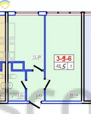 1-комн., 43.5 кв. м., Перлинна, Таїрова, Київський, Одеса