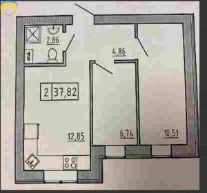 2-комн., 38 кв. м., Мирная, Авангард, Одеський (Овидиопольский), 