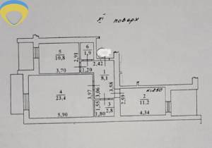 2-комн., 64.1 кв. м., Сергія Ядова, Слобідка, Пересипський (Суворівський), Одеса