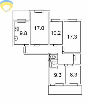 5-комн., 98 кв. м., Добровольського проспект, Котовського сел, Пересипський (Суворівський), Одеса