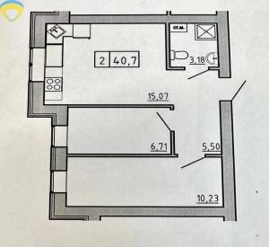 2-комн., 40.7 кв. м., Мирная, Авангард, Одеський (Овидиопольский), 