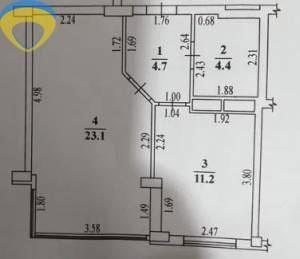 1-комн., 45 кв. м., Генерала Бочарова, Котовского пос, Пересыпский (Суворовский), Одесса