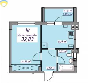 1-комн., 32.83 кв. м., Європейська, Авангард, Одеський (Овідіопольський), 