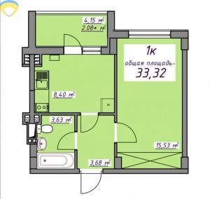 1-комн., 33.32 кв. м., Европейская, Авангард, Одеський (Овидиопольский), 