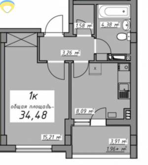1-комн., 35 кв. м., Европейская, Авангард, Одеський (Овидиопольский), 