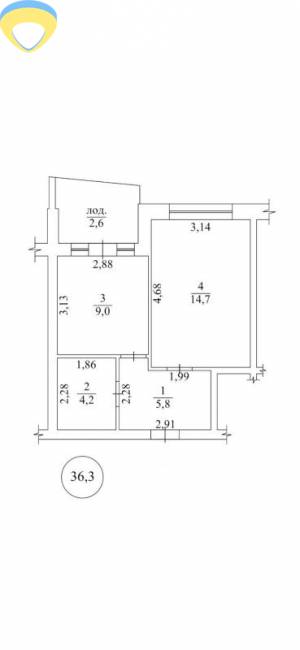 1-комн., 36.3 кв. м., Будівельників, Таїрова, Київський, Одеса