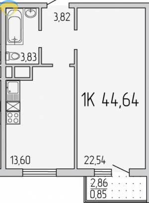 1-комн., 44.6 кв. м., Перлинна, Таїрова, Київський, Одеса