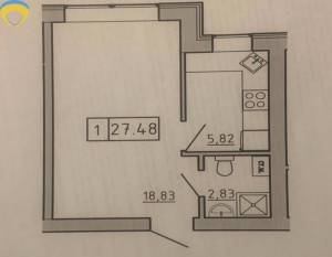 1-комн., 28 кв. м., Південна, Авангард, Одеський (Овідіопольський), 