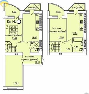 3-комн., 104 кв. м., Семена Палія (Дніпропетровська дорога), Котовського сел, Пересипський (Суворівський), Одеса