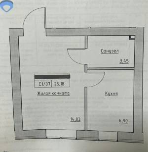 1-комн., 26 кв. м., Южная, Авангард, Одеський (Овидиопольский), 